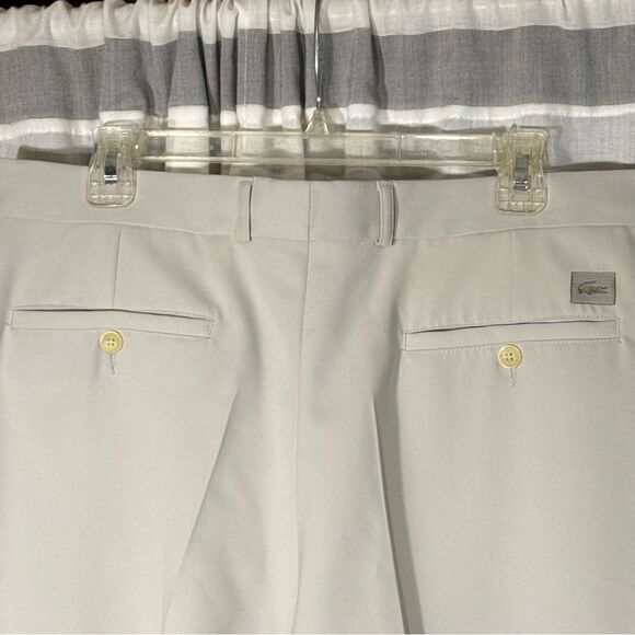 Lacoste light grey Trousers with Gold Button size 38 x 32” polyester - Picture 5 of 9